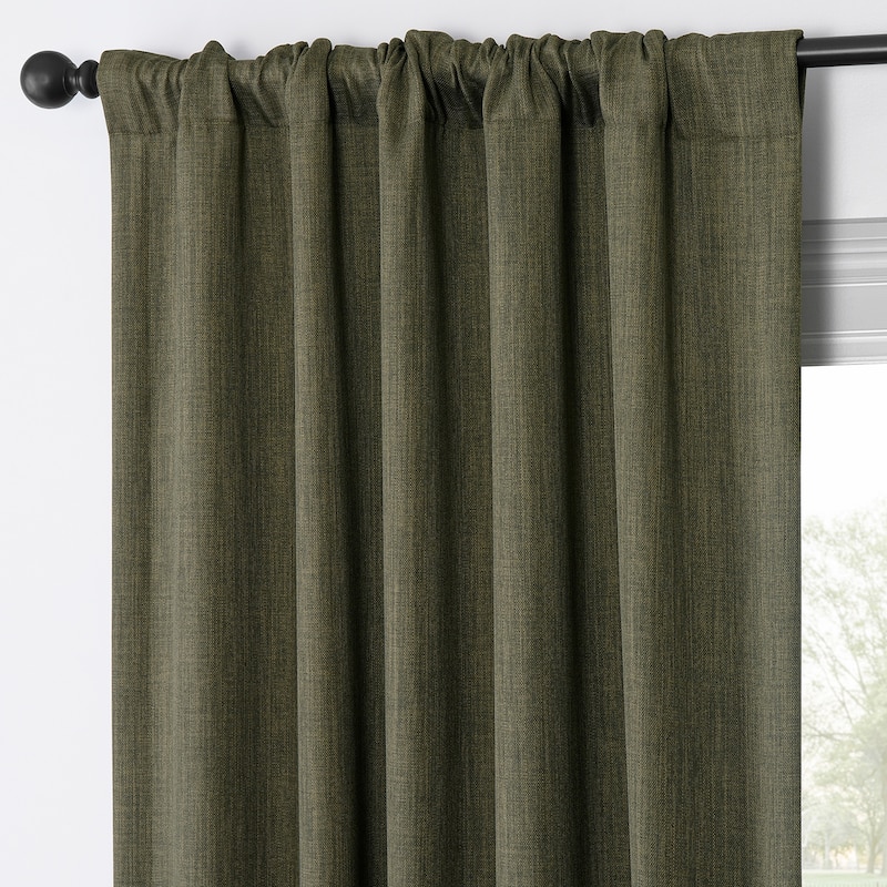 Exclusive Fabrics Faux Linen Room Darkening Curtain (1 Panel)