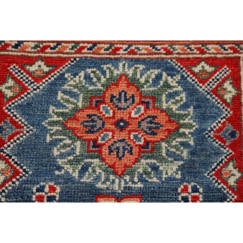 Blue Kazak Accent Rug Handmade Oriental Wool Carpet - 2'1" x 3'0"