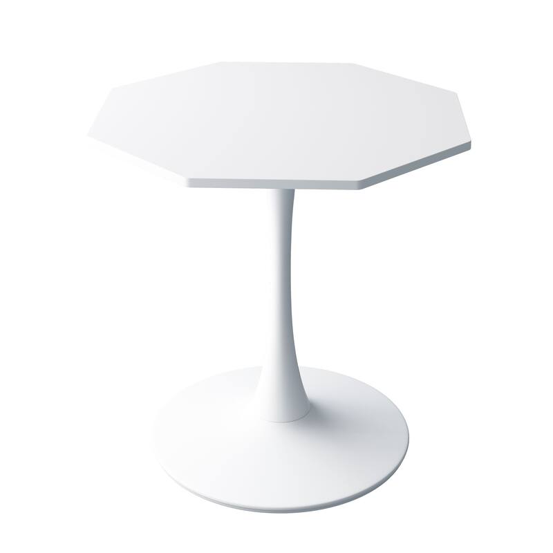 31.50" Modern Octagonal Coffee Table with Metal Base