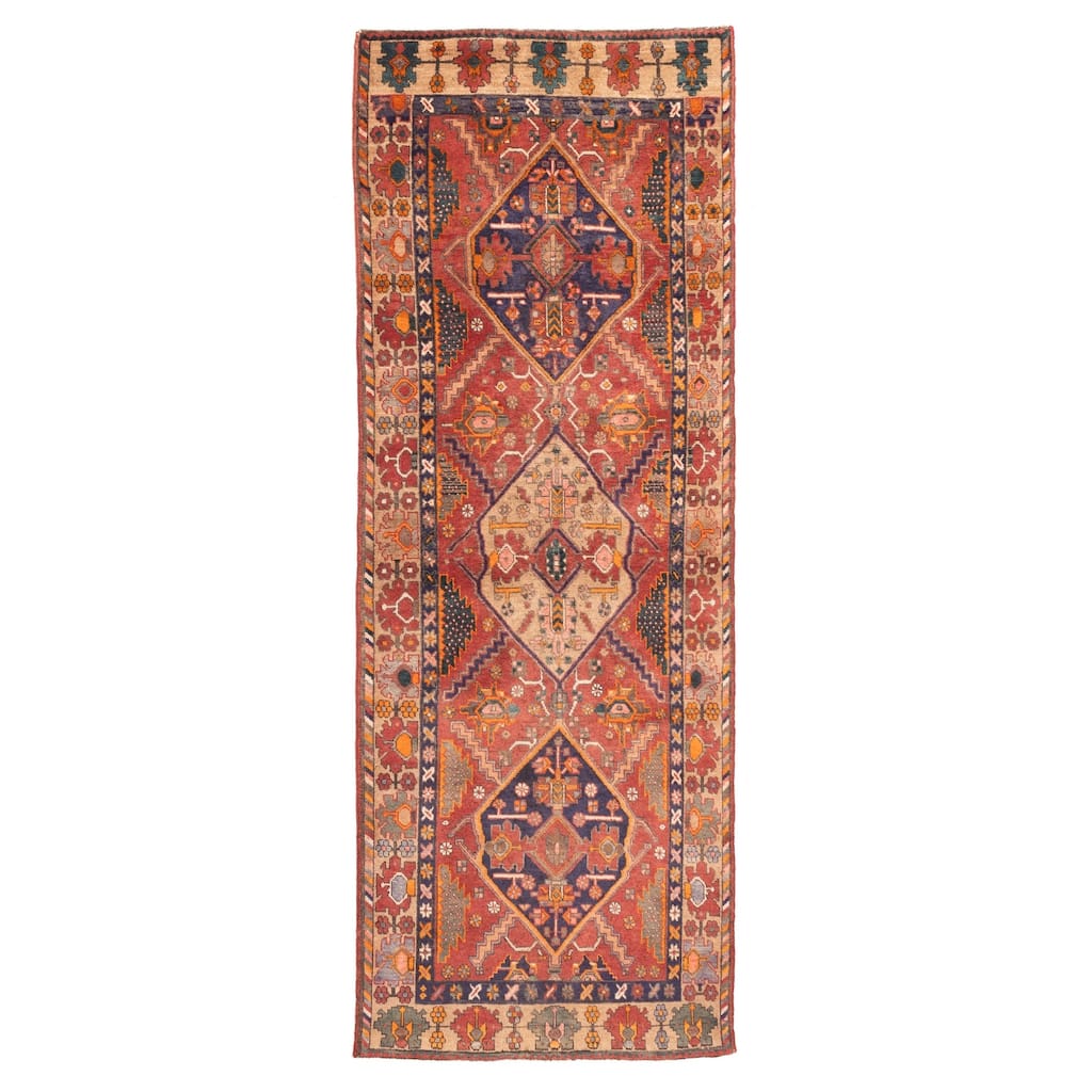 ECARPETGALLERY Hand-knotted Konya Anatolian Dark Red Wool Rug - 3'6 x 10'2