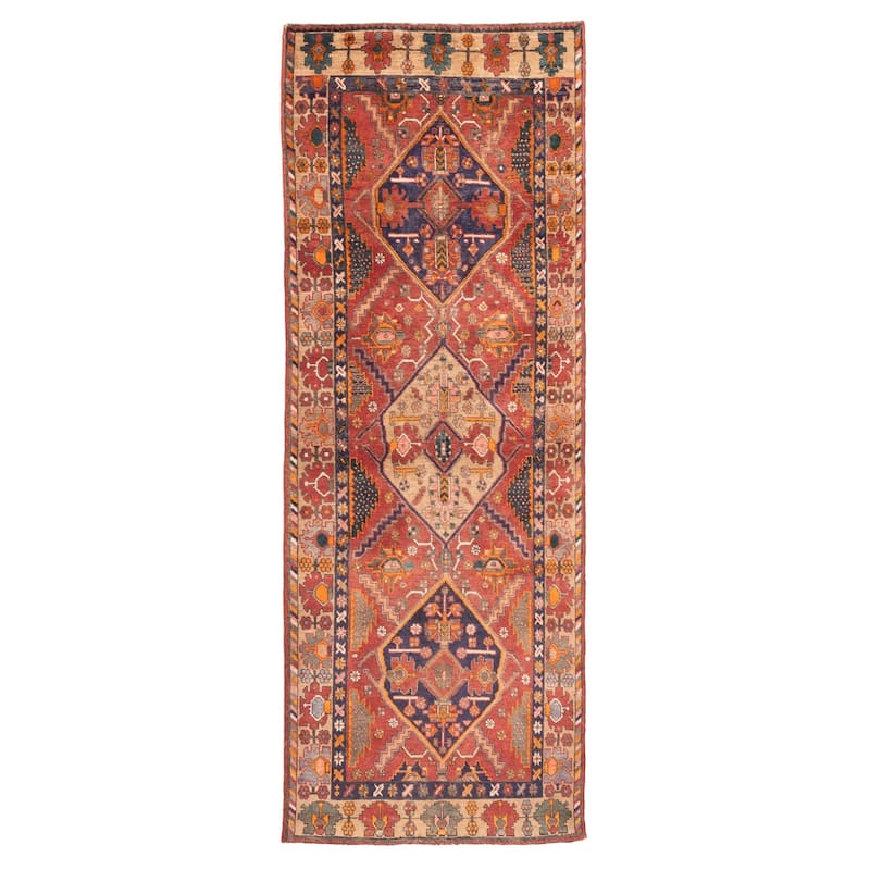 ECARPETGALLERY Hand-knotted Konya Anatolian Dark Red Wool Rug - 3'6 x 10'2