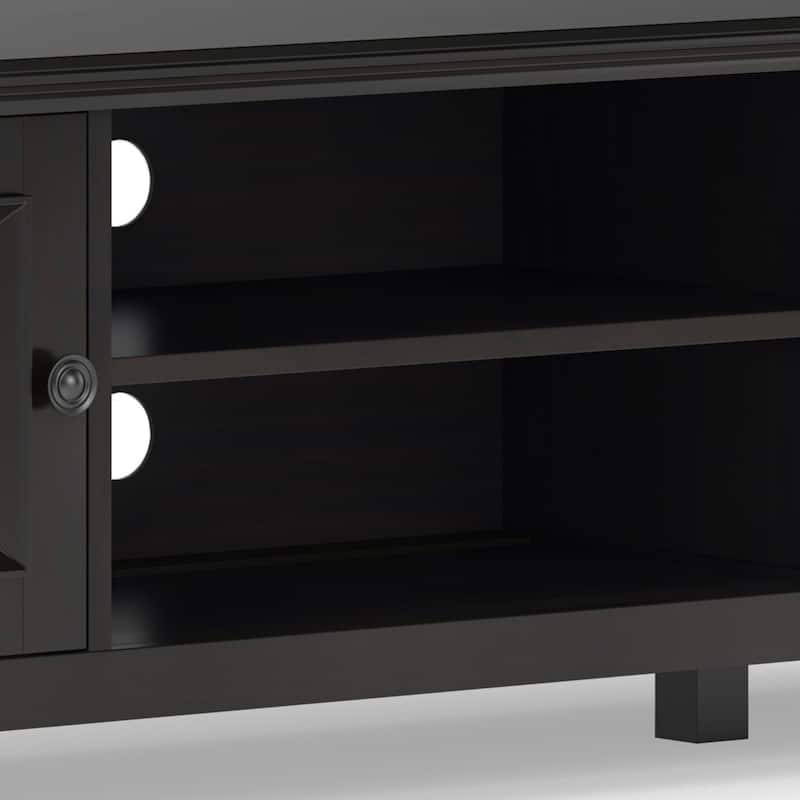 WYNDENHALL Halifax SOLID WOOD 72 inch Wide Transitional TV Media Stand in Hickory Brown For TVs up to 80 inches