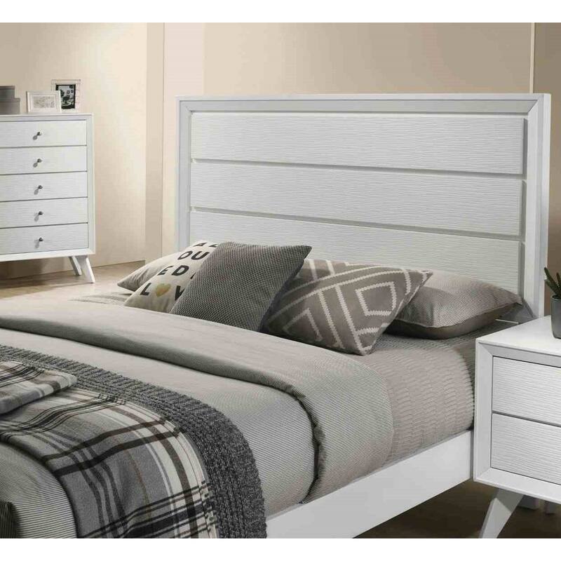 White Finish 1 Piece Modern Bed