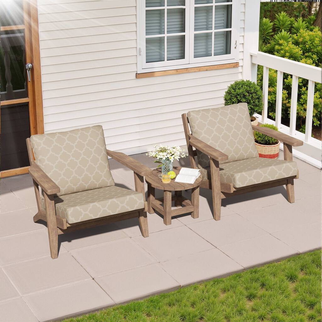 24.4 in W * 27.6 in D Outdoor Patio Deep Seat Chair Cushion Set