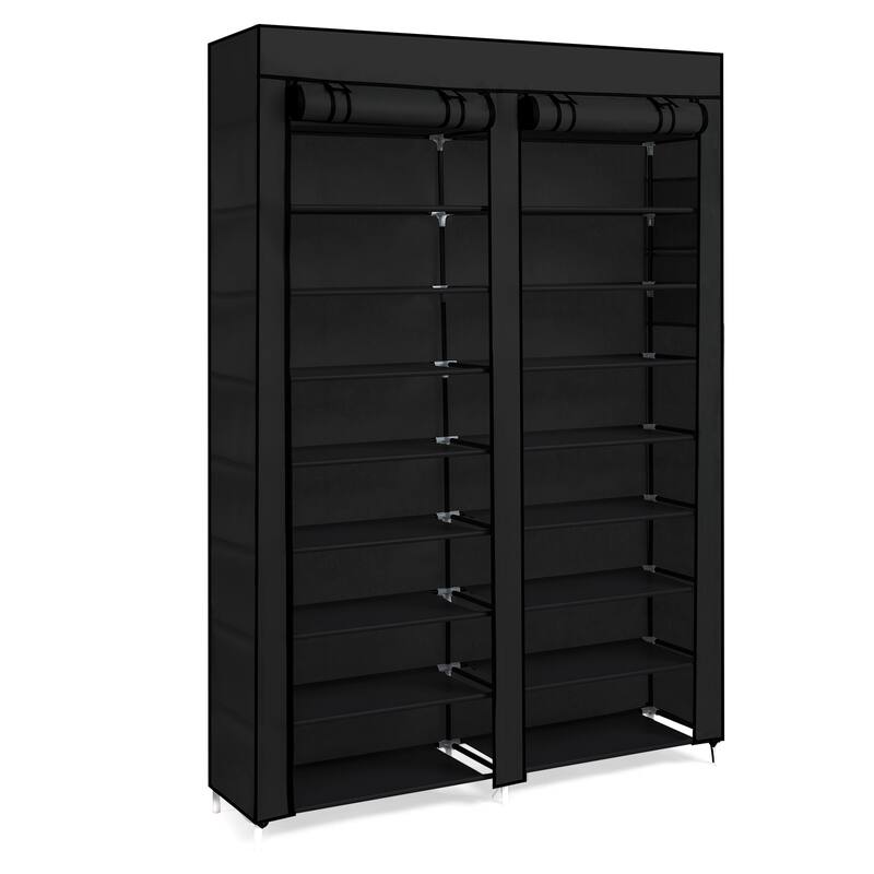 10-Tier Vertical Non-Woven Fabric Shoe Storage Rack with Iron Frame for Home Entryway - 45.25”W x 11.81”D x 62.99”H