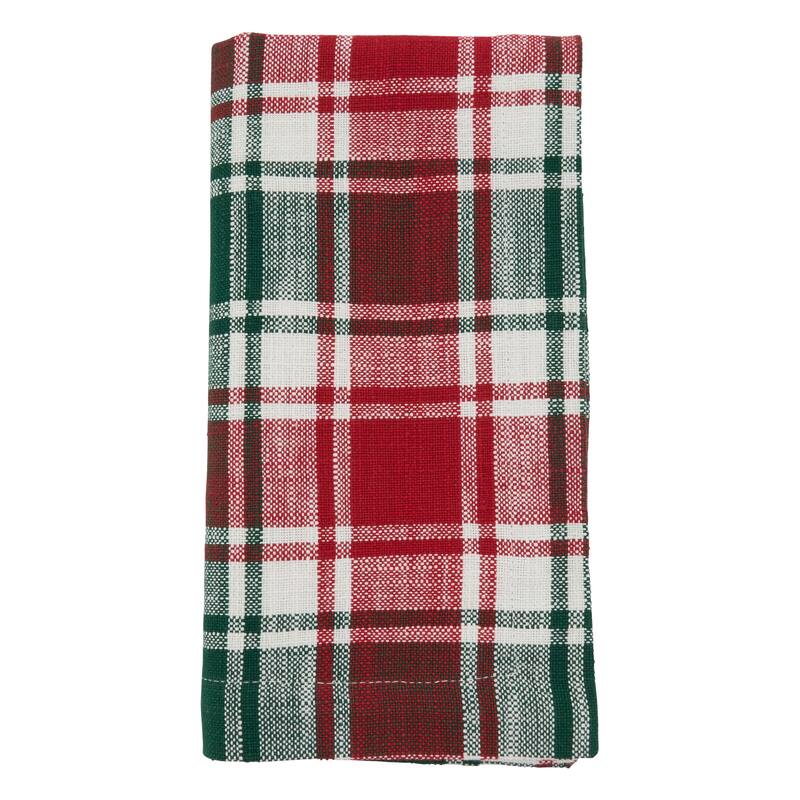 Plaid Design Cotton Table Napkins (Set of 4)