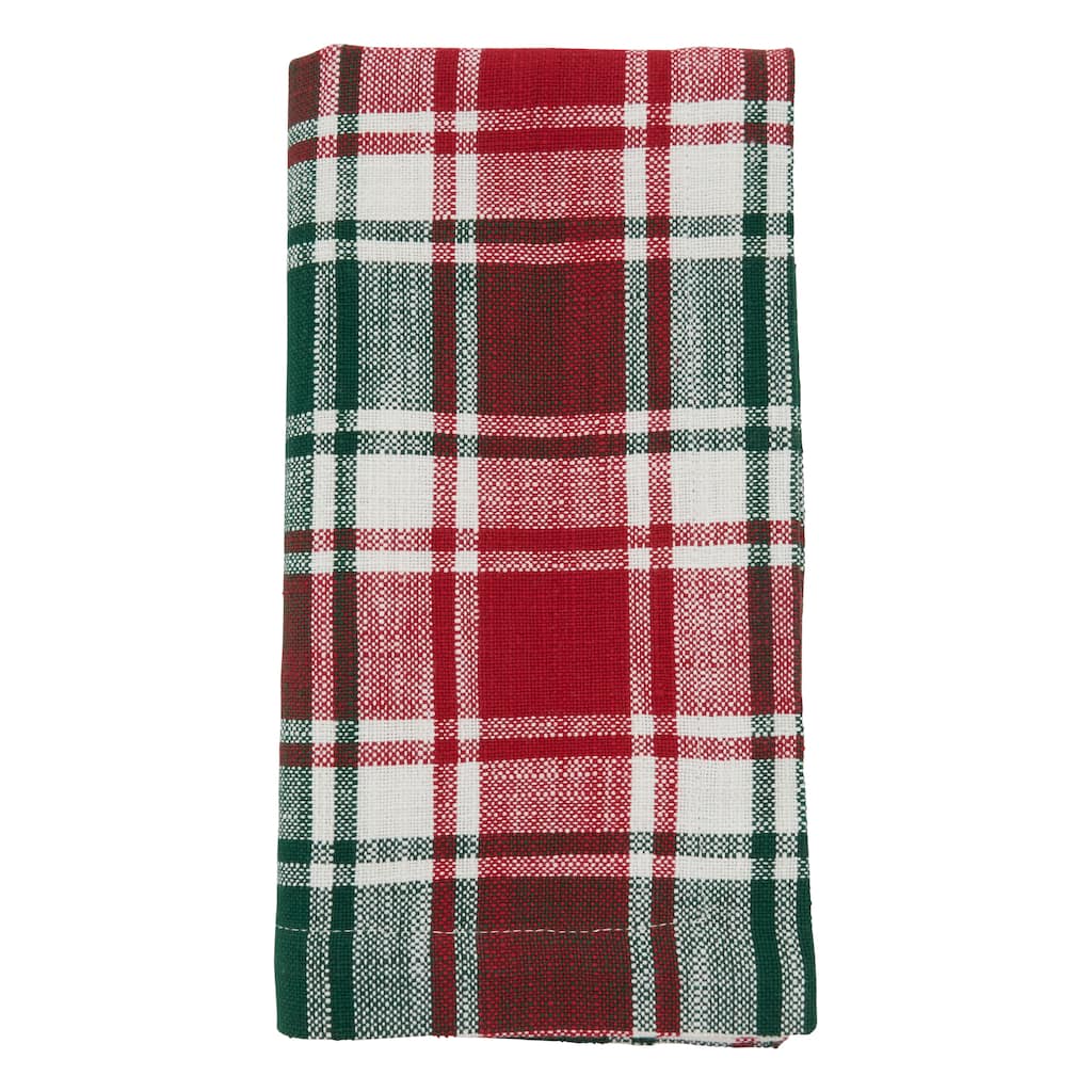 Plaid Design Cotton Table Napkins (Set of 4)