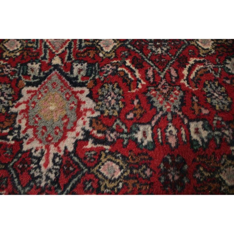 Hand Knotted Oriental 100% Wool Carpet Traditional Floral Red Tabriz-Mahi Area Rug - 10' 0'' X 7' 9''