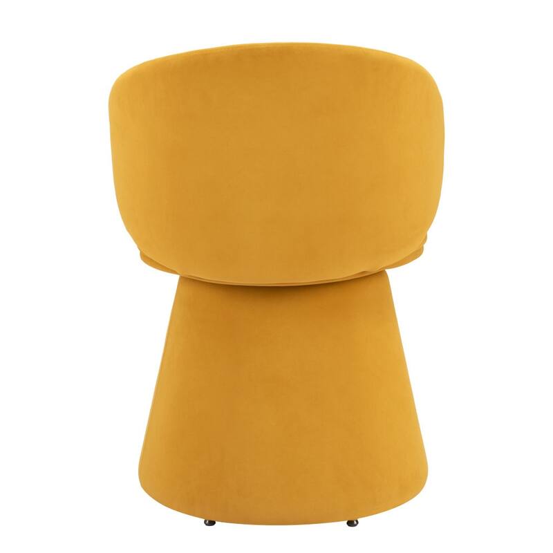 HomeRoots Orange Upholstered Velvet Swivel Dining Side Chair - 22.00 in. x 30.70 in. x 21.00 in.