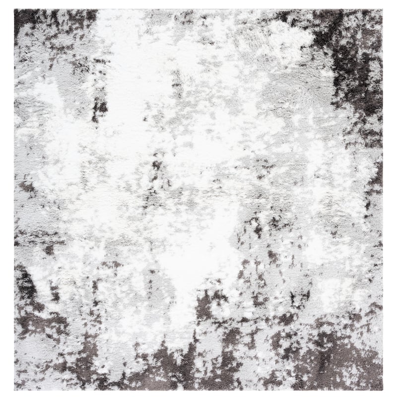 SAFAVIEH Berber Shag Mairi Rug - 7' Square - Grey/Dark Grey