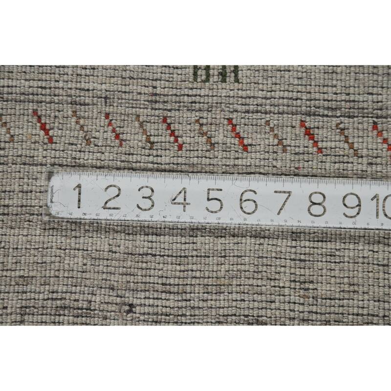 Gabbeh Indian Rug Hand-Knotted Oriental Grey Wool Carpet - 5'1" x 7'8"