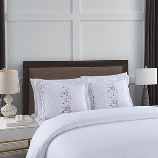 MarCielo 2 Pack Pillow Shams Throw Pillow Covers Euro Sham Embroidery