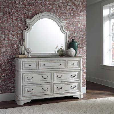Magnolia Manor Oak Dresser & Mirror Bedroom Set- 2 Finish Options