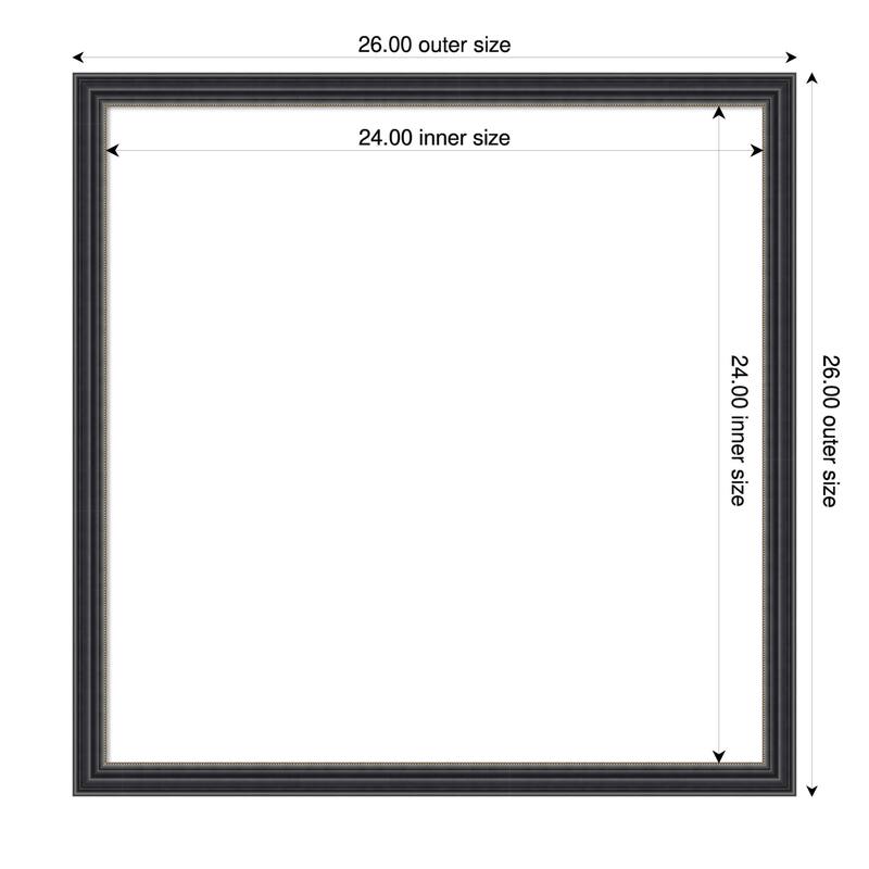 Amanti Art Stylish Black Framed Dry Erase Magnetic Board - 26 x 26 in