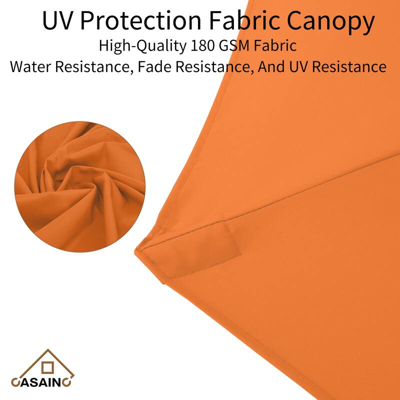 15 ft. Crank Double-sided Solar LED Ultra Lighted Outdoor Market Umbrella with Base Included