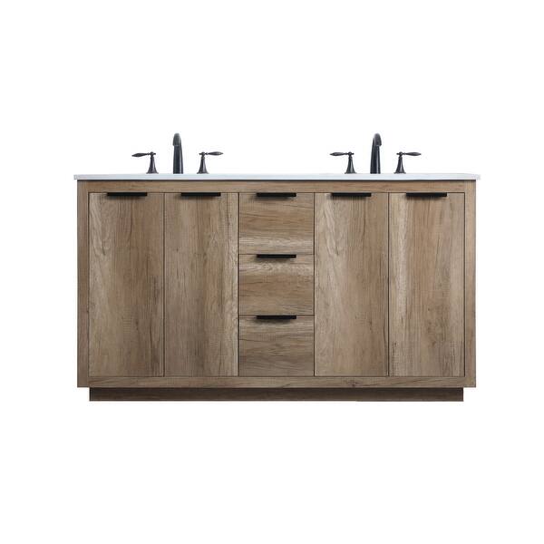 slide 2 of 4, Elegant Lighting VF19460D Blake 60" Free Standing Double Basin Vanity Natural Oak - Oak Finish