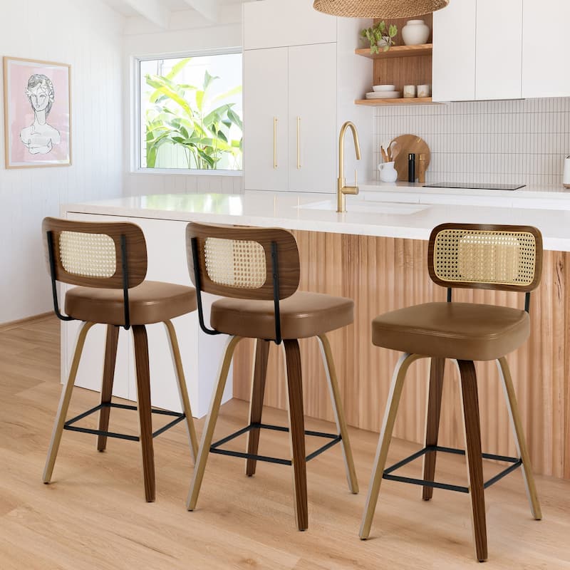 26"/29" Swivel Bar Stools/ Counter Stools with Bentwood Legs