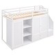 preview thumbnail 29 of 34, Functional Loft Bed with 3 Shelves, 2 Wardrobes and 2 Drawers, Gray