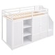 preview thumbnail 29 of 34, Stylish & Simple Functional Loft Bed with 3 Shelves, 2 Wardrobes and 2 Drawers, Ladder with Storage, No Box Spring Needed, Gray