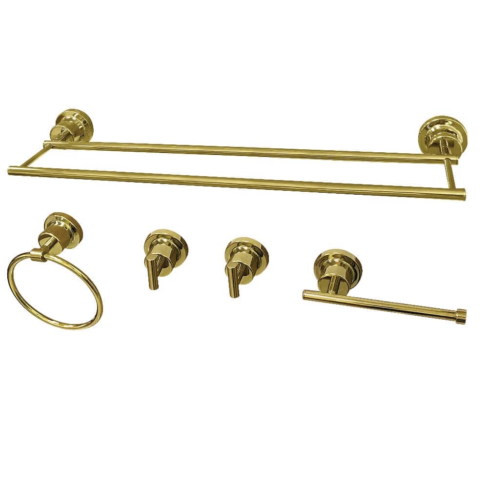 Kingston Brass Concord 5 Piece Bathroom Package with Towel Bar, Dual