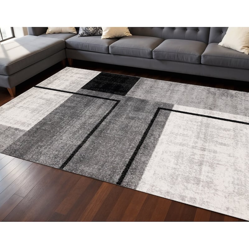 HomeRoots Geto Abstract Modern Rectangle Area Rug - 8' X 11'