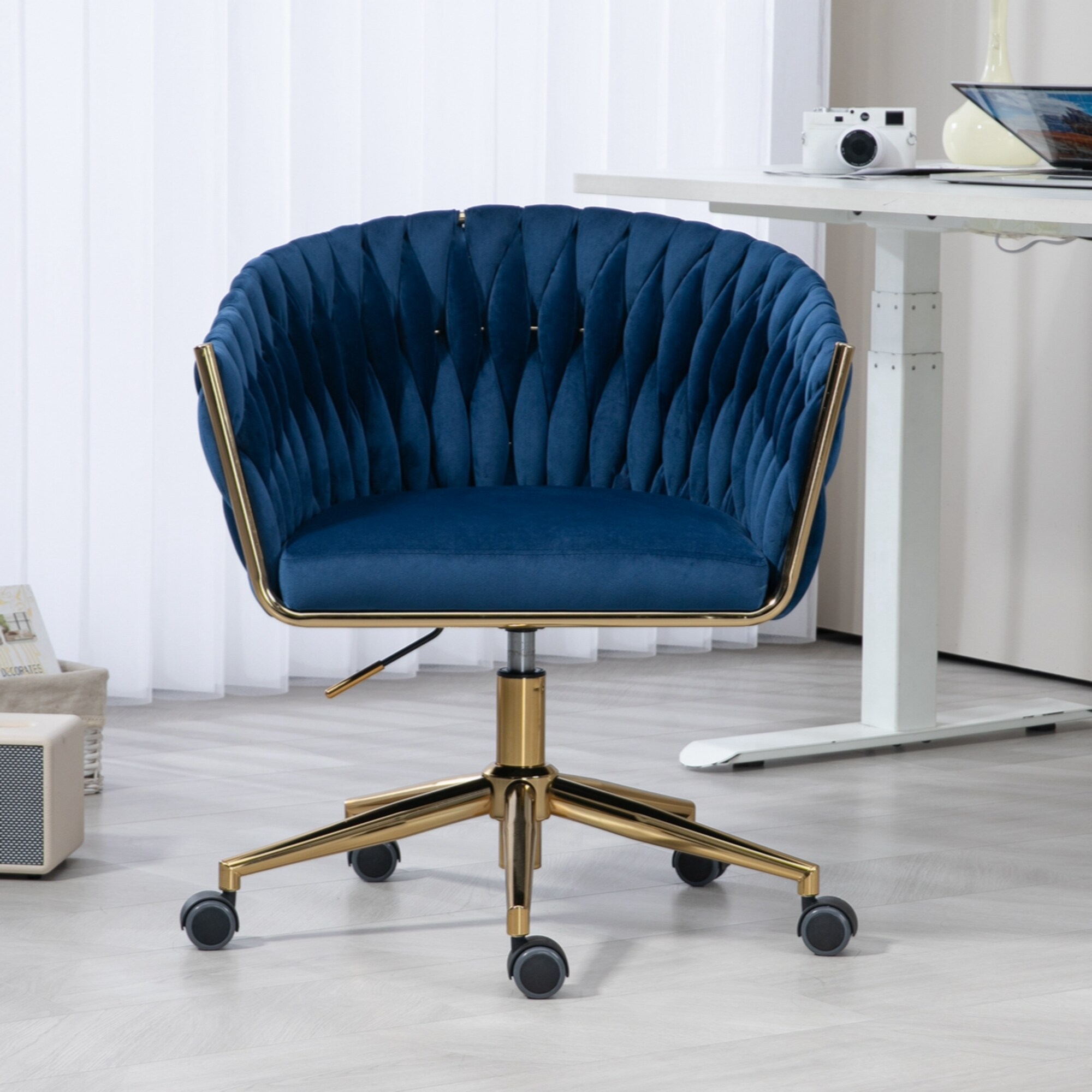 Vanity chairs with wheels,Height adjustable,360° swivel for