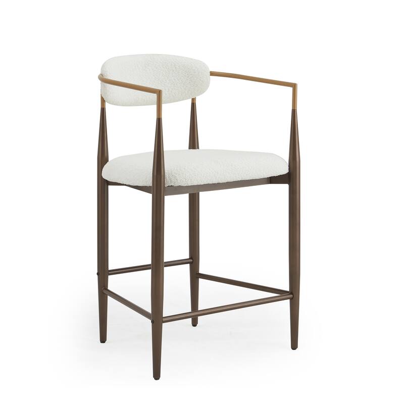 Christopher Knight Home Elmore Fabric and Iron 25-Inch Tall Counter Stools (Set of 2)