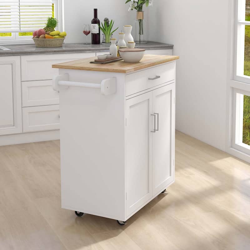 Kitchen island rolling trolley cart