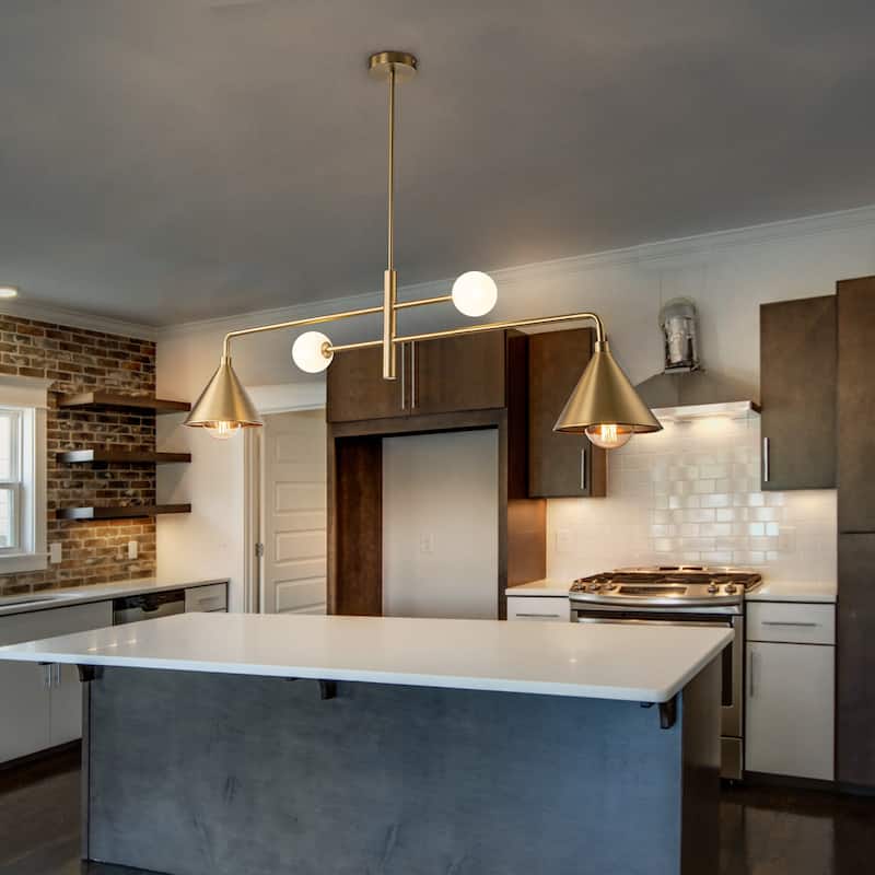 Modern 4-Light Chandelier Linear Kitchen Island Lights