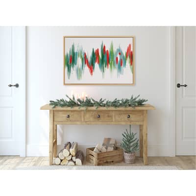 Kate and Laurel Sylvie EV Christmas Brush 1 Framed Canvas by Jessi Raulet of Ettavee