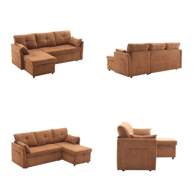 L Shaped Modular Sectional Sofa w/ Reversible Chaise and Storage Seat