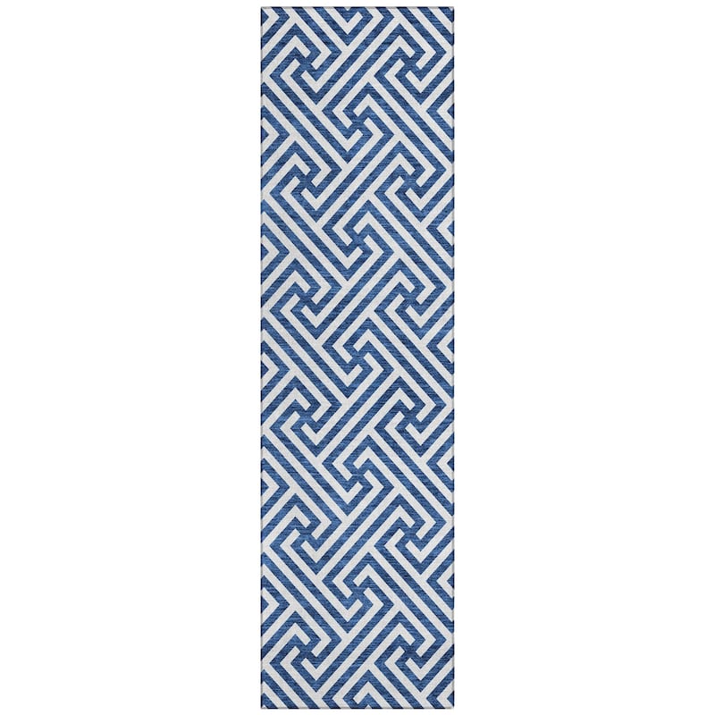 Machine Washable Indoor/ Outdoor Chantille Modern Geo Rug