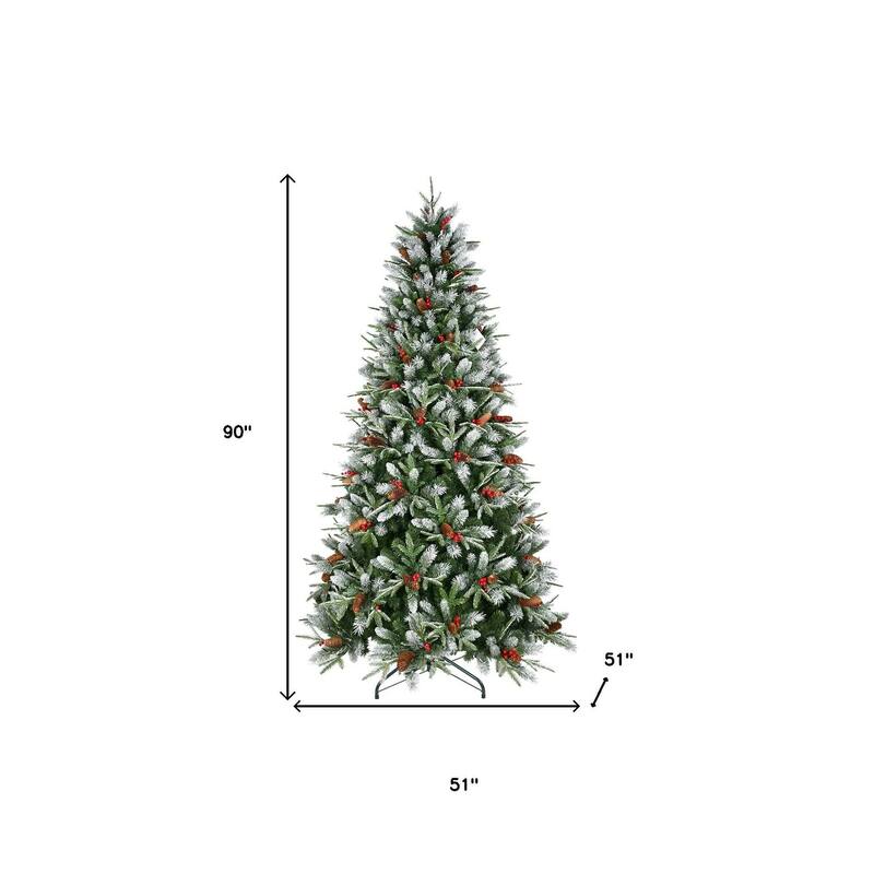 HomeRoots 7.5' Full Fir Christmas Tree With Decorations - Green - 51.00 in. x 90.00 in. x 51.00 in.