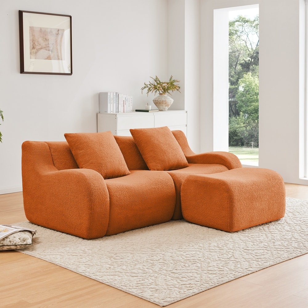 GDF Studio - Fairford L-Shaped 2-Seat Modular Sofa With Curved Armrests & Non-Slip Base