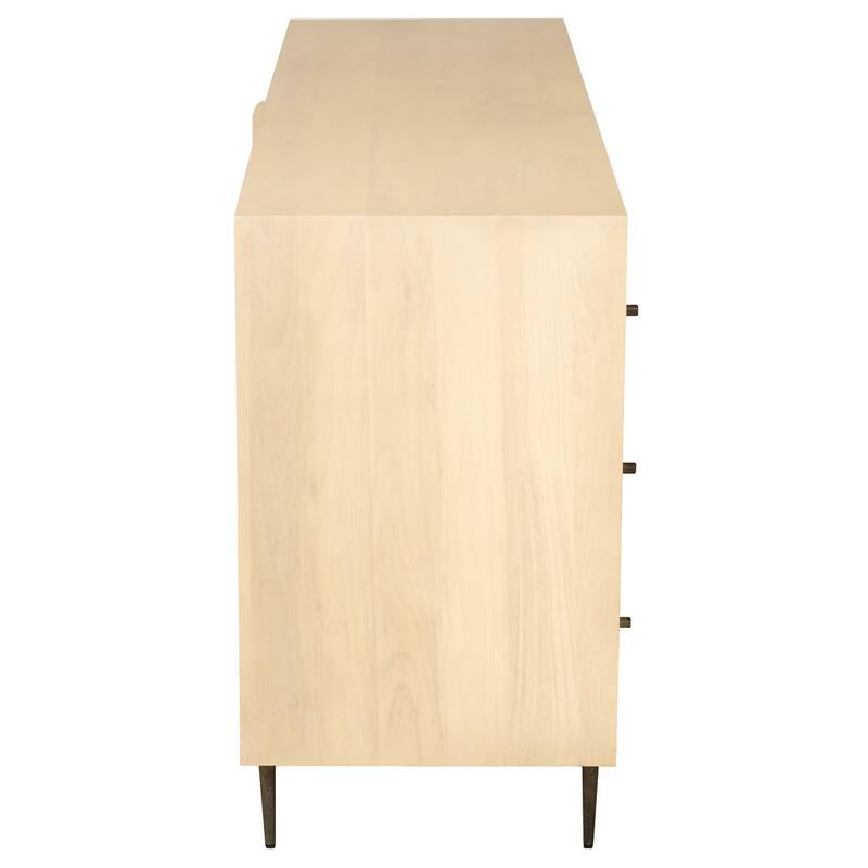 HomeRoots 68" Natural Solid Wood Six Drawer Dresser