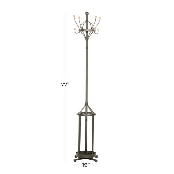 Black Iron Industrial Coat Rack 77 x 19 x 19 - 19 x 19 x 77