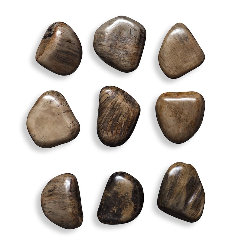 Pebbles Wooden Wall Decoration - 6" - Set of 9