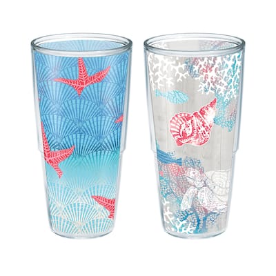 Tervis Ocean Life Dive Made in USA Double Walled Insulated Tumbler, Assorted - 24oz - 2pk - Unlidded