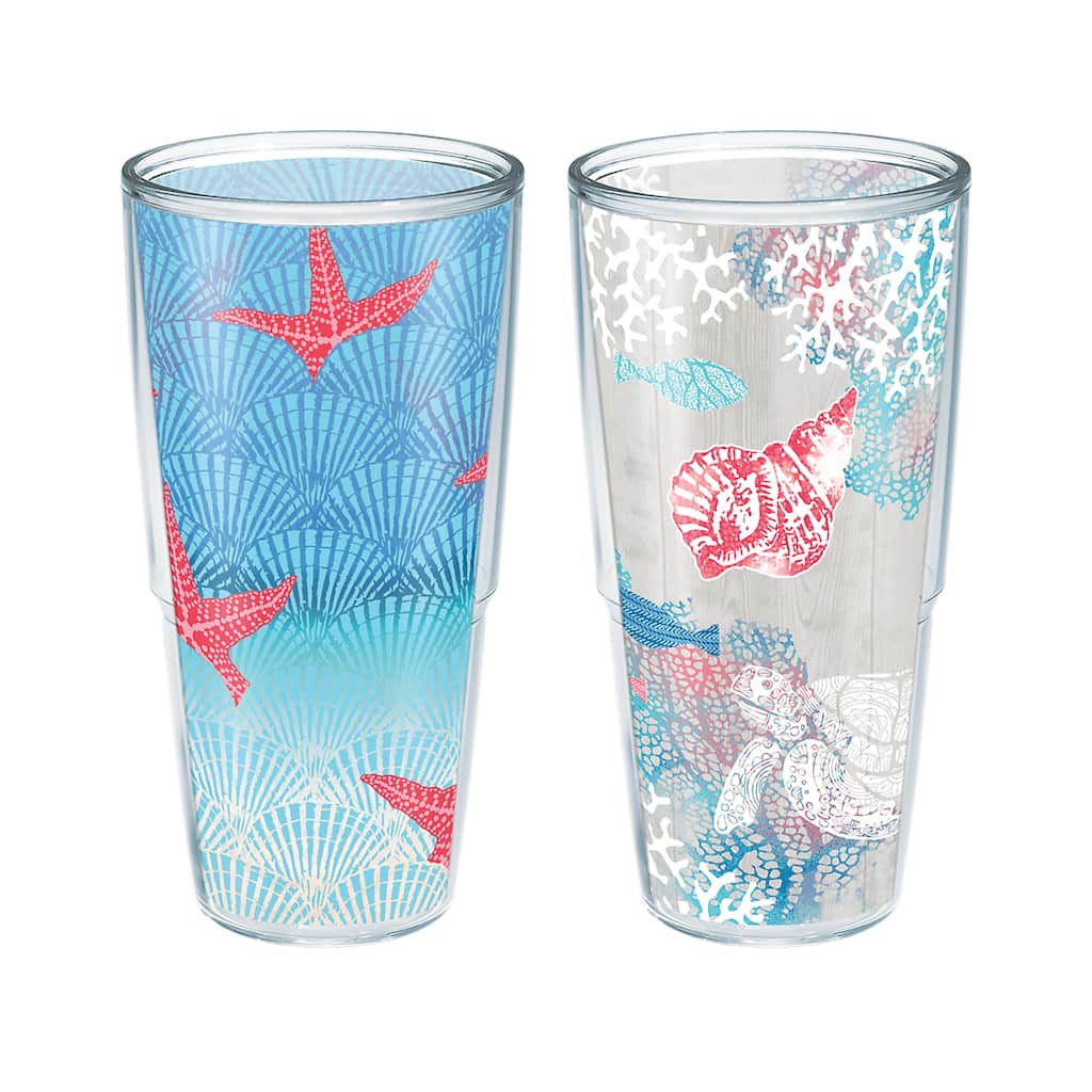 Tervis Ocean Life Dive Made in USA Double Walled Insulated Tumbler, Assorted - 24oz - 2pk - Unlidded