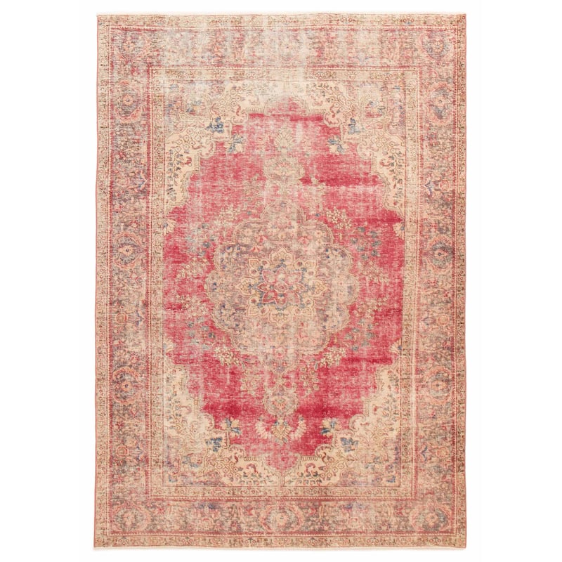 ECARPETGALLERY Hand-knotted Antalya Vintage Red Wool Rug - 6'5 x 9'2 - Red - 6'5 x 9'2