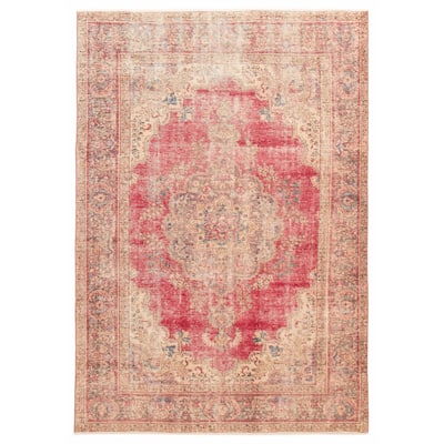 ECARPETGALLERY Hand-knotted Antalya Vintage Red Wool Rug - 6'5 x 9'2