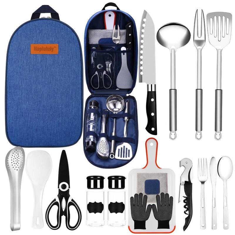 Camping Accessories Cooking Utensils, Outdoor Stove, BBQ Stuff - Blue