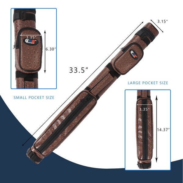 GSE™ 2x2 Square Hard Billiard Pool Cue Stick Carrying Case