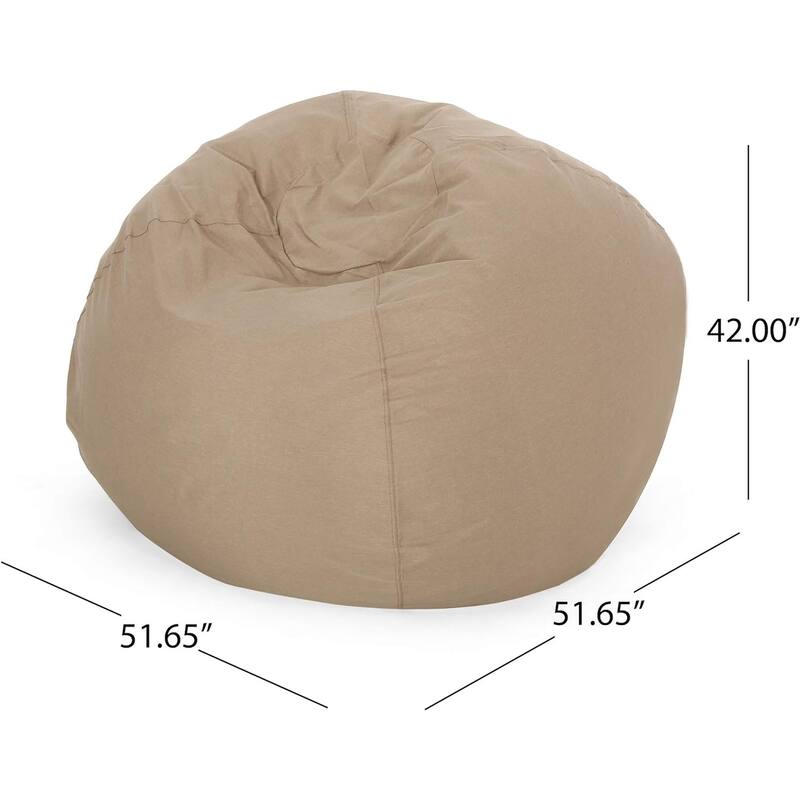 5-Foot Comfortable High-Density Shredded Foam Bean Bag Chair for Kids and Adults, with Removable Microsuede Cover, Ideal