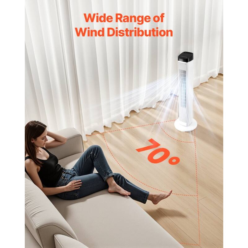 40" Tower Fan with Oscillation 3 Speeds Remote Control and Quiet Operation for Bedroom and Living Room - 12.1 x 39.2 inch