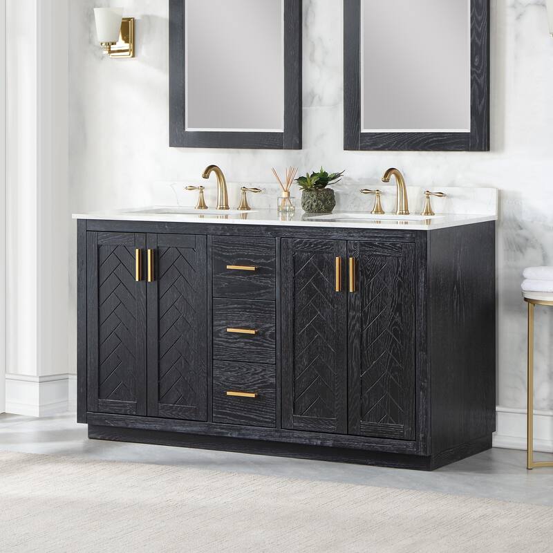 Altair Gazsi Bathroom Vanity with Composite Stone Countertop without Mirror