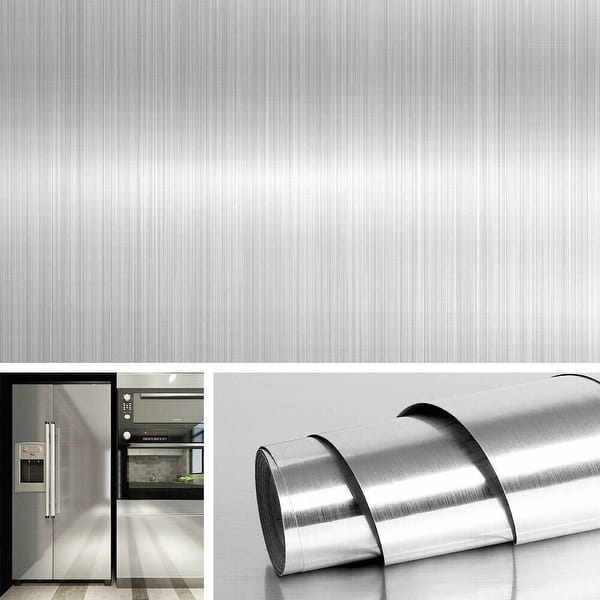slide 2 of 5, 9.8ft Metallic Self-Adhesive Removable Contact Paper Wallpaper