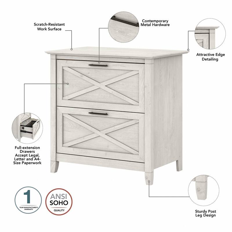 Key West 54W Computer Desk with Cabinet and Bookcase by Bush Furniture