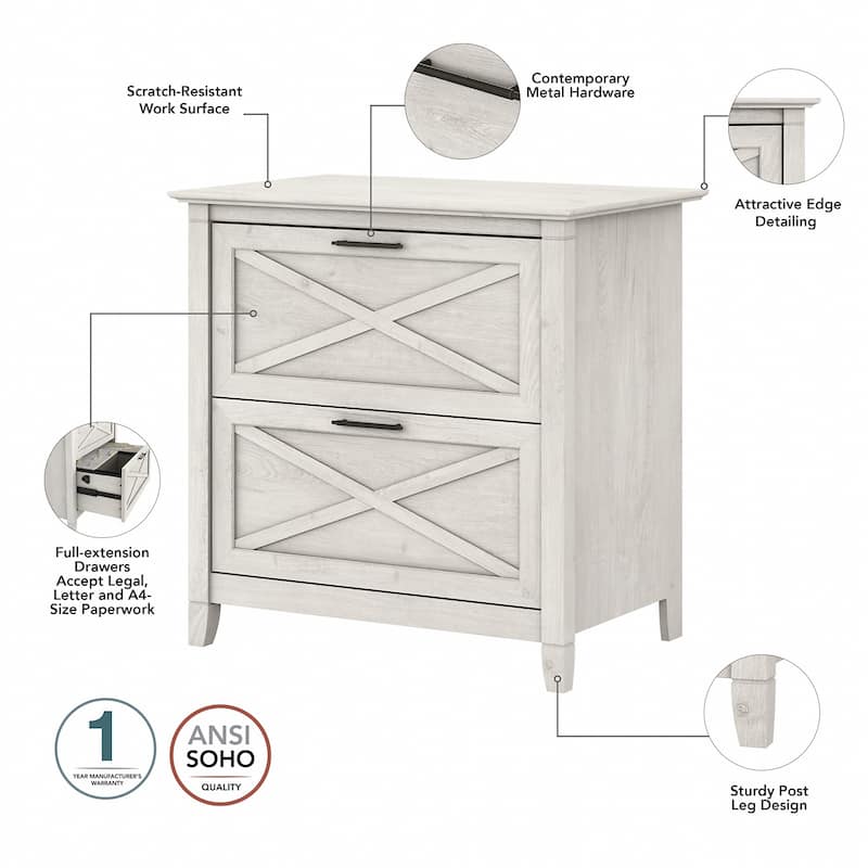 Key West 54W Computer Desk with Storage and Cabinet by Bush Furniture