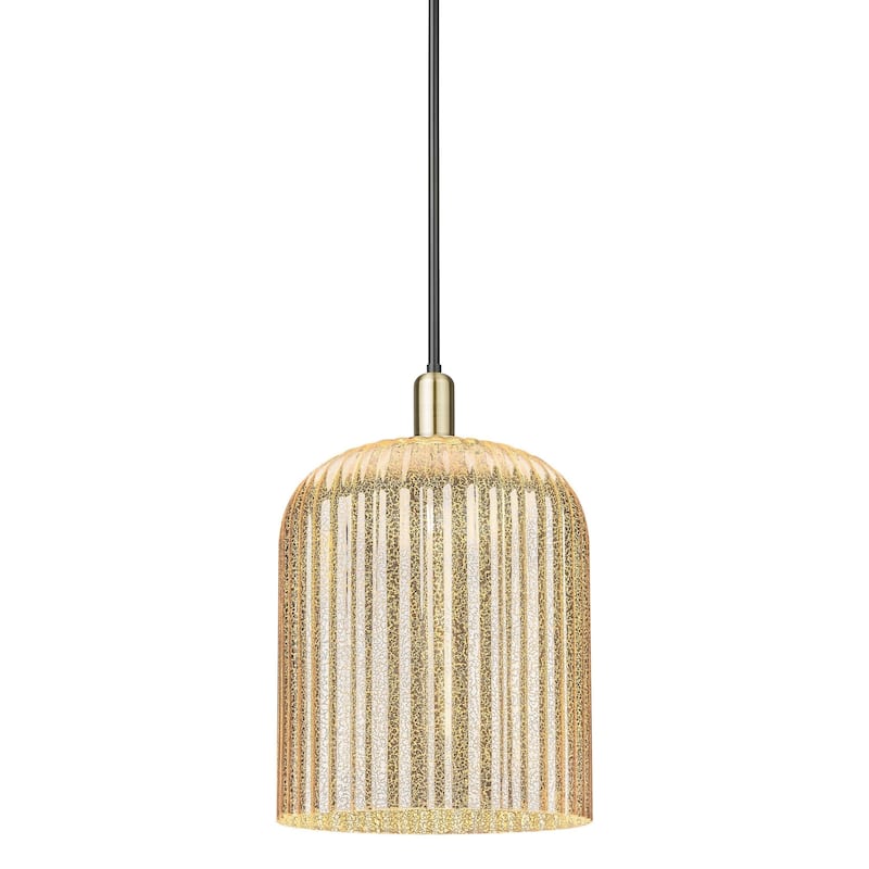 Innovations Lighting 716-1S-18-12 Bridal Veil Pendant Bridal Veil 12" - Black Antique Brass / Mercury